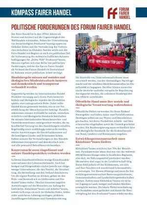 Unterrichtsbaustein: Kompass Fairer Handel: Politische Forderungen des Forum Fairer Handel