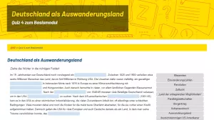 Unterrichtsbaustein: Quiz: Deutschland als Auswanderungsland