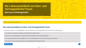 Unterrichtsbaustein: Quiz: Lebensumstände von Gast- und Vertragsarbeiter*innen