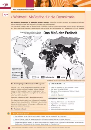 Arbeitsblatt: Weltweit: Maßstäbe für die Demokratie