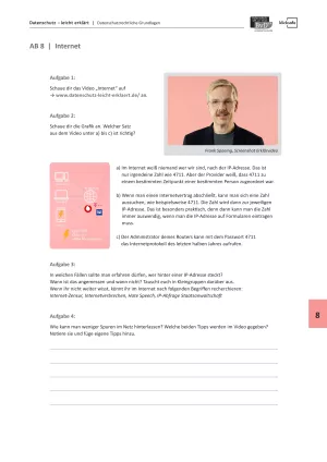 Arbeitsblatt: Arbeitsblatt zum Video "Internet"