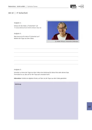 Arbeitsblatt: Arbeitsblatt zum Video "IT-Sicherheit"