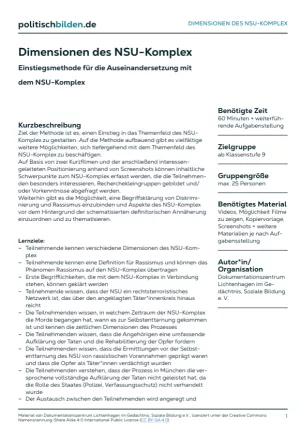 Arbeitsblatt: Dimensionen des NSU-Komplex (Methode)