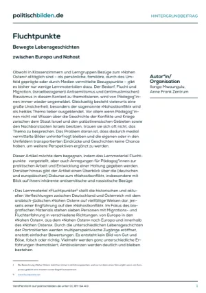 Arbeitsblatt: Fluchtpunkte - Bewegte Lebensgeschichten zwischen Europa und Nahost