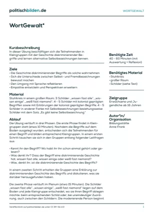 Arbeitsblatt: WortGewalt - Alternative Selbstbezeichnungen