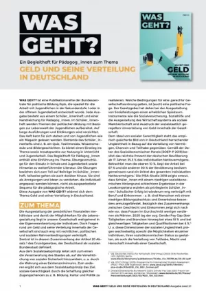 Handbuch: Ein Begleitheft für Pädagoginnen und Pädagogen zum Thema Geld und seine Verteilung in Deutschland