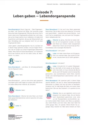 Text: Podcast: Sag mal...: Über Organspende reden | Episode 7 Transkript