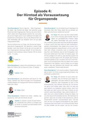 Text: Podcast: Sag mal...: Über Organspende reden | Episode 4 Transkript