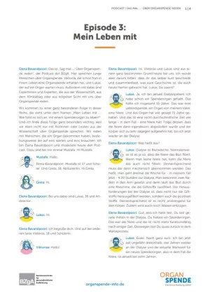 Text: Podcast: Sag mal...: Über Organspende reden | Episode 3 Transkript