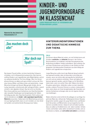 Unterrichtsplanung: Kinder- und Jugendpornografie im Klassenchat
