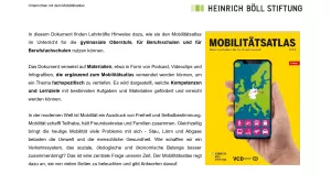 Unterrichtsbaustein: Unterrichten mit dem Mobilitätsatlas