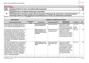 Unterrichtsplanung: Geschäftsprozesse mit digitalen Werkzeugen unterstützen: Zielanalyse (PDF)