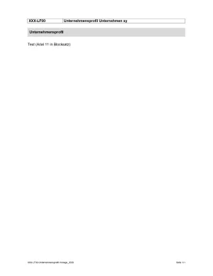 Unterrichtsbaustein: Unternehmensprofil Vorlage