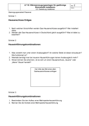 Unterrichtsbaustein: Anlagenmechaniker/in SHK: Lernsituationen zum Lernfeld 10 (ZIP-Datei)