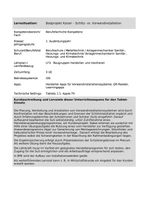 Unterrichtsbaustein: Badprojekt: Schlitz- vs. Vorwandinstallation (ZIP-Datei)