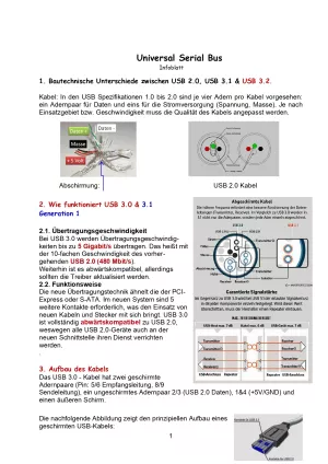 Unterrichtsbaustein: Universal Serial Bus (USB): Infoblatt