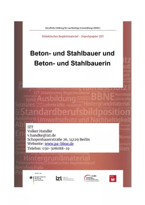 Unterrichtsbaustein: BBNE für Beton- und Stahlbetonbauer/innen - Impulspapier