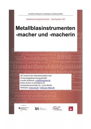 Unterrichtsbaustein: BBNE für Metallblasinstrumentenmacher/innen - Impulspapier