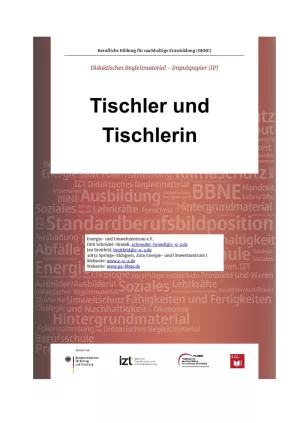 Unterrichtsbaustein: BBNE für Tischler/innen - Impulspapier