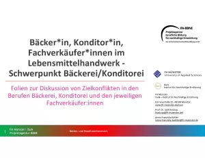 Unterrichtsbaustein: BBNE für Bäcker/innen und Konditor/innen - Foliensammlung