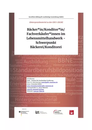Unterrichtsbaustein: BBNE für Bäcker/innen und Konditor/innen - Hintergrundmaterial