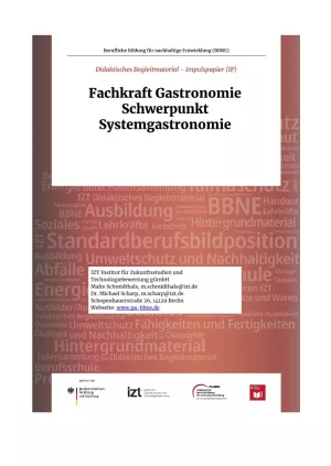 Unterrichtsbaustein: BBNE für Fachkräfte für Gastronomie - Systemgastronomie - Impulspapier