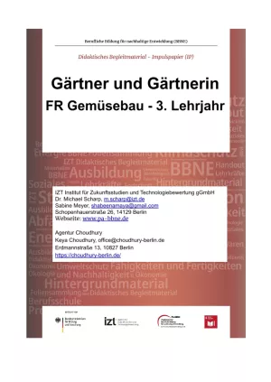 Unterrichtsbaustein: BBNE für Gärtner/innen - Gemüsebau - Lehrjahr 3 - Impulspapier