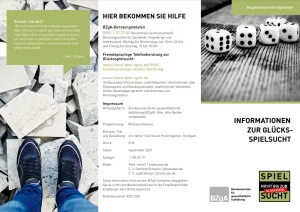 Broschuere: Allgemeine Informationen zur Glücksspielsucht