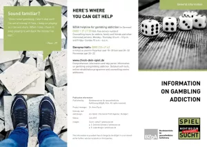 Broschuere: Allgemeine Informationen zur Glücksspielsucht (Englisch)