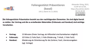 Arbeitsblatt: Kriterien für einen foliengestützten Vortrag (Handout - Schüler:innen)
