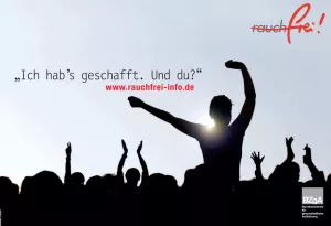 Bild: rauchfrei-Erwachsenenkampagne - "Wir sind rauchfrei!"-Plakat Motiv "Jubel"