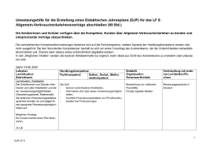 Unterrichtsplanung: Bankkaufmann/frau: Didaktischer Jahresplan Lernfeld 5