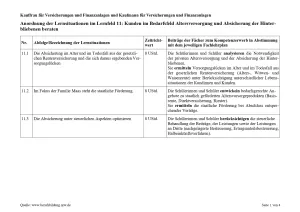 Unterrichtsplanung: Die Absicherung im Alter und im Todesfall aus der gesetzlichen Rentenversicherung