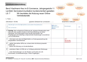 Unterrichtsbaustein: Lernsituationsbeschreibung: "Beurteilen der Nutzung neuer Online-Vertriebskanäle" (LF 9)