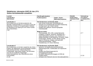 Unterrichtsplanung: Kaufmann/frau im E-Commerce: Didaktischer Jahresplan Lernfeld 9