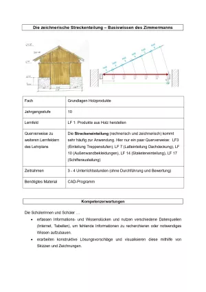 Unterrichtsbaustein: Die zeichnerische Streckenteilung - Basiswissen des Zimmermanns (DOCX)