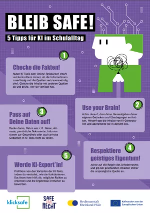 Text: Bleib safe! 5 Tipps für KI im Schulalltag