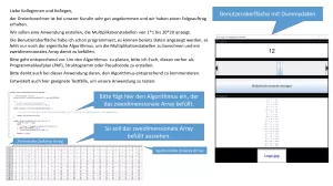 Arbeitsblatt: Einen Algorithmus für eine Multiplikationstabellen in Java entwerfen - Aufgabe (PDF)