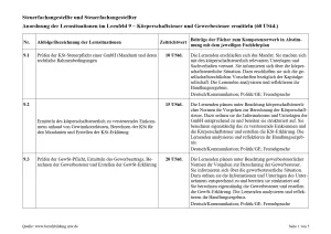 Unterrichtsplanung: Ermittlung des körperschaftsteuerlich zu versteuerndes Einkommens und Erstellen der KSt-Erklärung