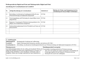 Unterrichtsplanung: Websiteerweiterung mit funktionaler Komponente: Entwicklung von Gestaltungsentwürfen