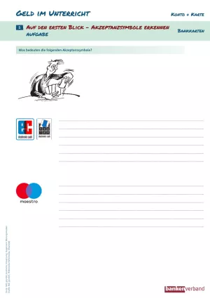 Arbeitsblatt: Konto und Karte | Bankkarten | Akzeptanzsymbole erkennen
