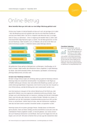 Unterrichtsbaustein: Unterrichtsimpuls: Online-Betrug