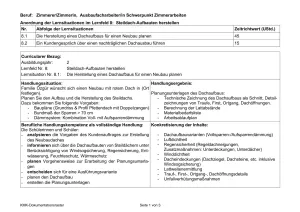 Unterrichtsplanung: Die Herstellung eines Dachaufbaus für einen Neubau planen (DOCX)