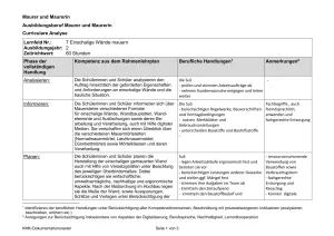 Unterrichtsplanung: Einschalige Wände mauern (PDF)