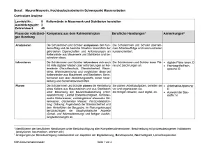 Unterrichtsplanung: Kellerwände in Mauerwerk und Stahlbeton herstellen (PDF)