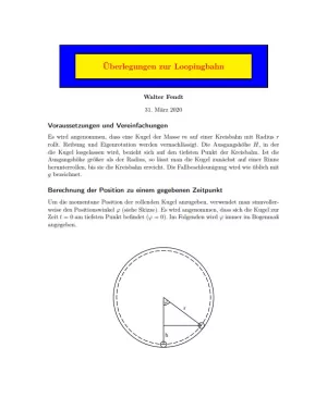 Text: Überlegungen zur Loopingbahn (Text mit Formeln)