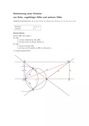 Arbeitsblatt: Dreieck aus Seite, zugehöriger Höhe und weiterer Höhe
