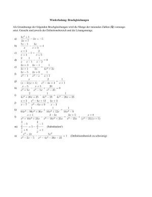 Arbeitsblatt: Bruchgleichungen