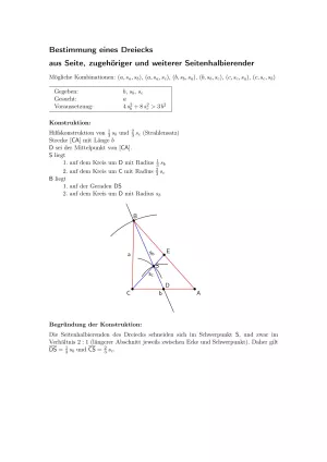 Arbeitsblatt: Dreieck aus Seite, zugehöriger und weiterer Seitenhalbierender