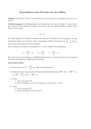 Arbeitsblatt: Konstruktion eines Dreiecks aus den Höhen